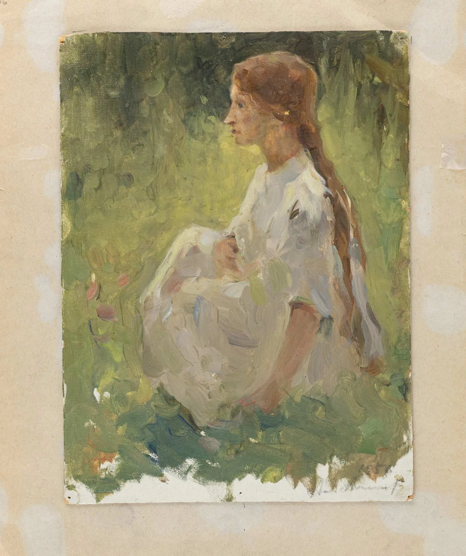Алексеев Адольф Евгеньевич. Портрет девушки в поле. 1951.