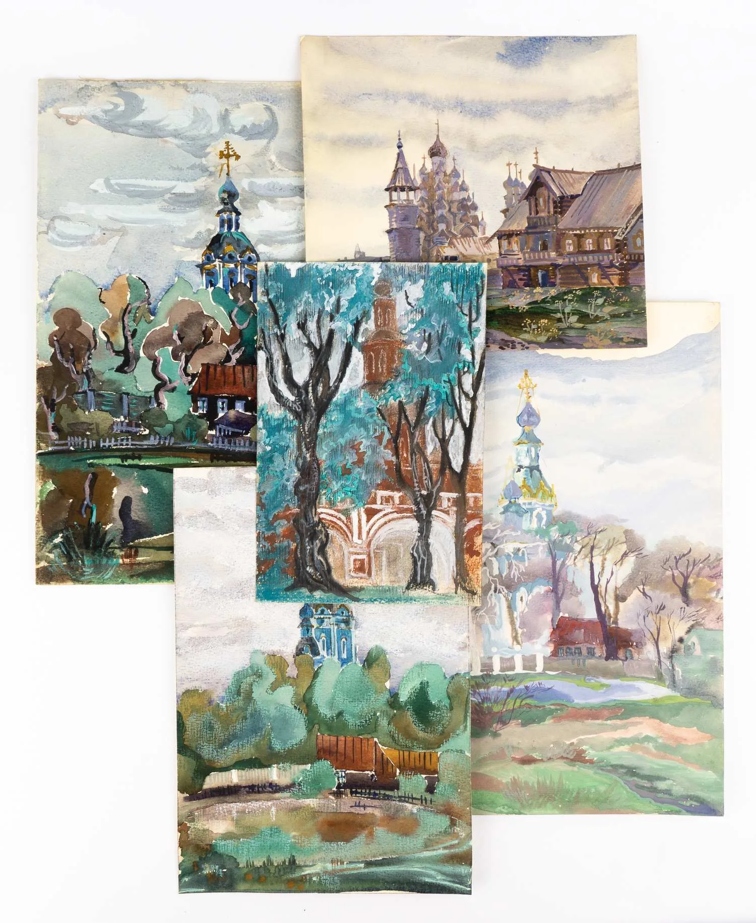 5 рисунков «Церкви». 1980-е - 1990-е годы.