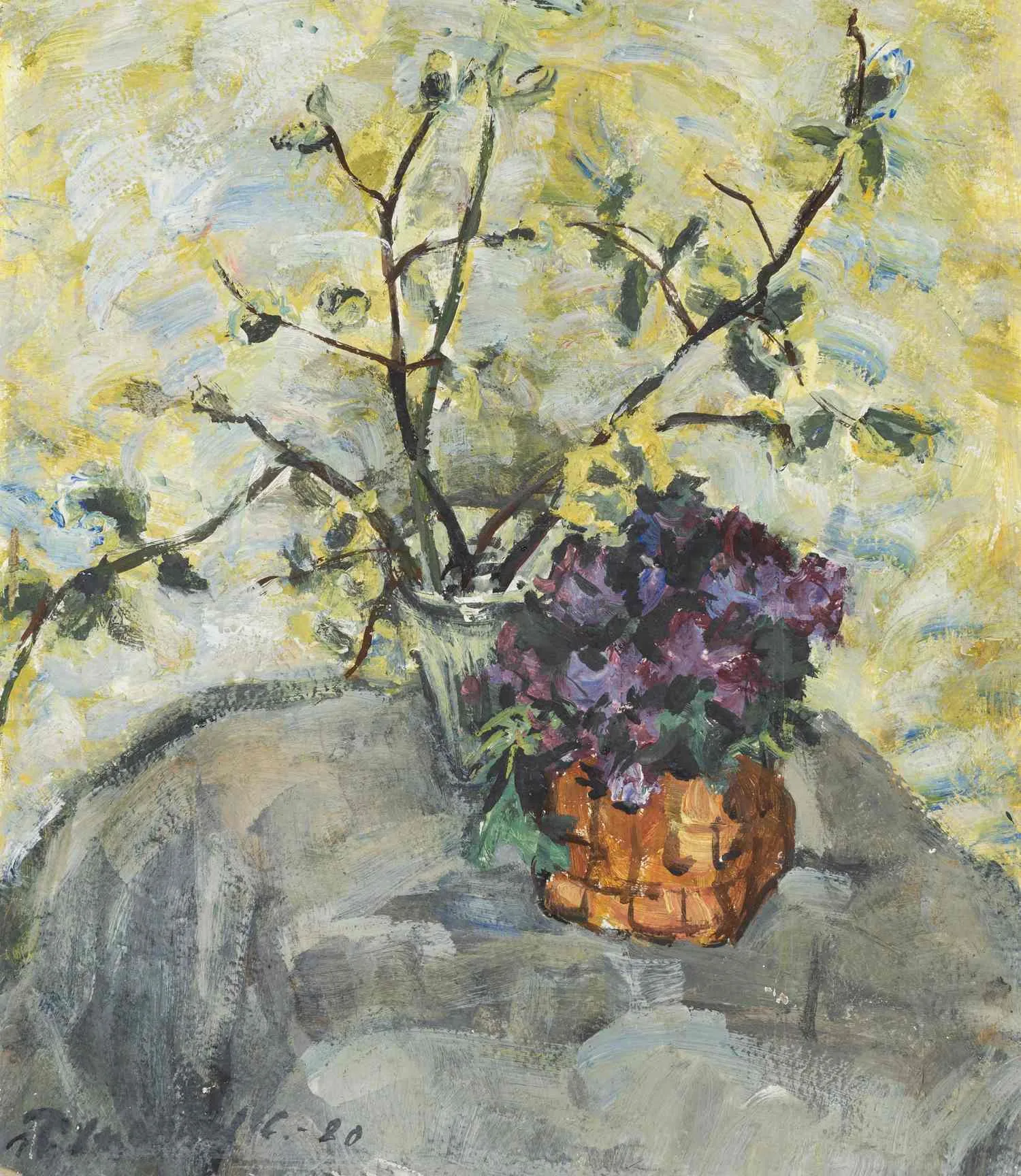 Румянцев Сергей Сергеевич. Апрельский натюрморт. 1980.