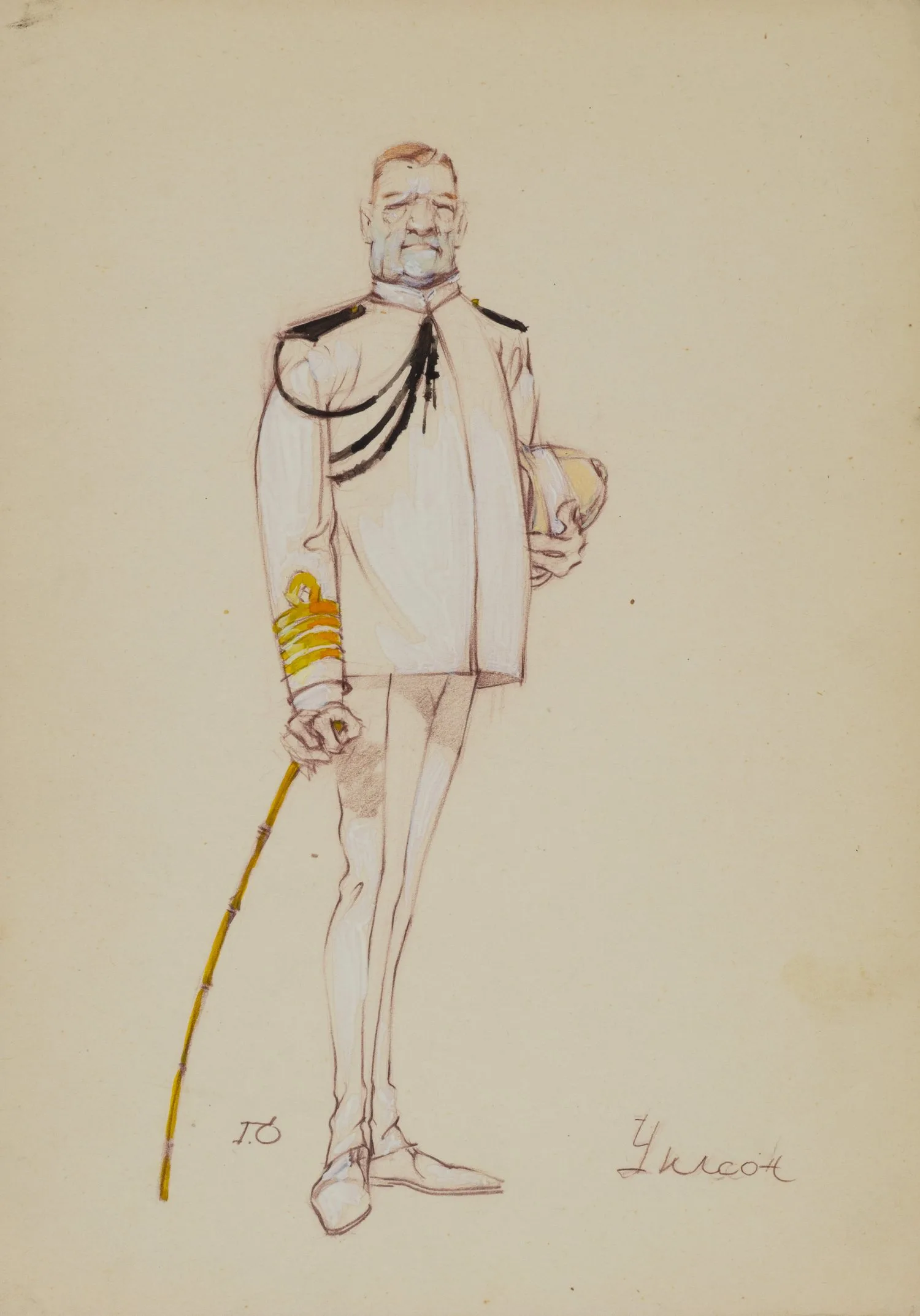 Орлов Георгий Маркович. Театральный эскиз Уилсон в мундире. 1970-е годы.