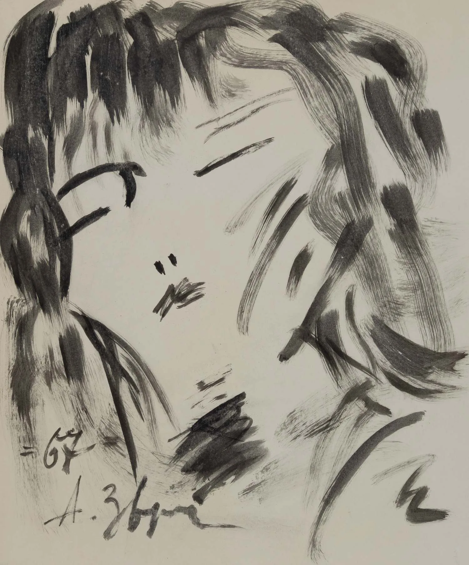 Зверев Анатолий Тимофеевич. Портрет спящей. 1967.