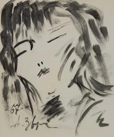 Зверев Анатолий Тимофеевич. Портрет спящей. 1967.