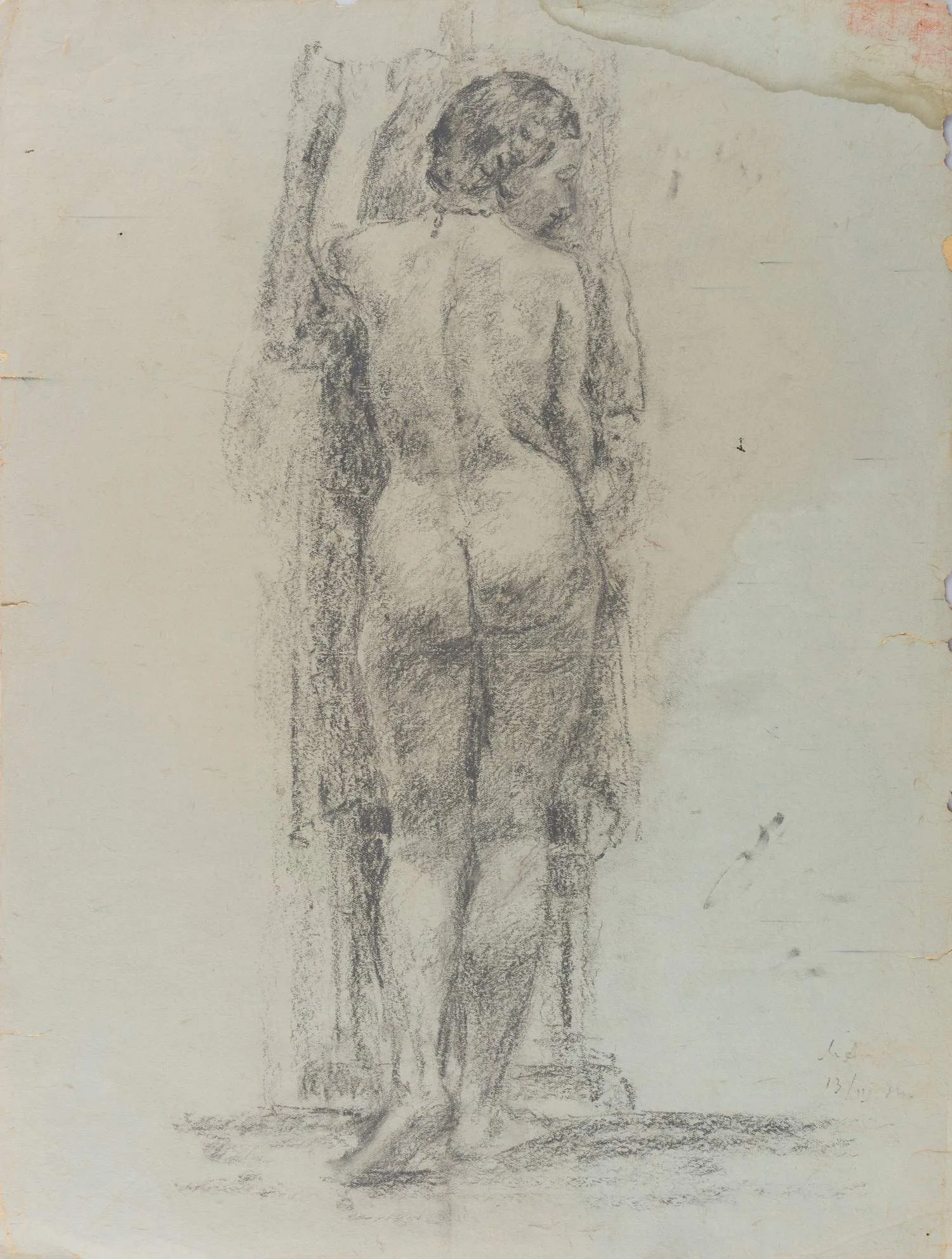 Аветов Михаил Никитич. Натурщица у занавески. 1940.