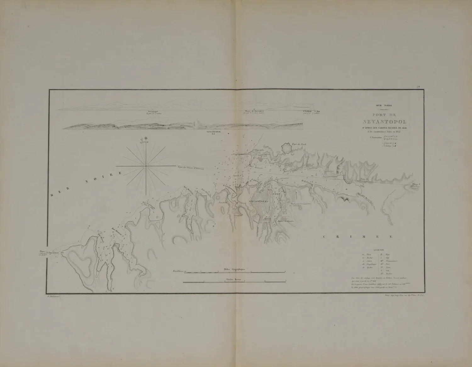 Деламар Ф. План бухты Севастополя (Париж, 1850-е годы)