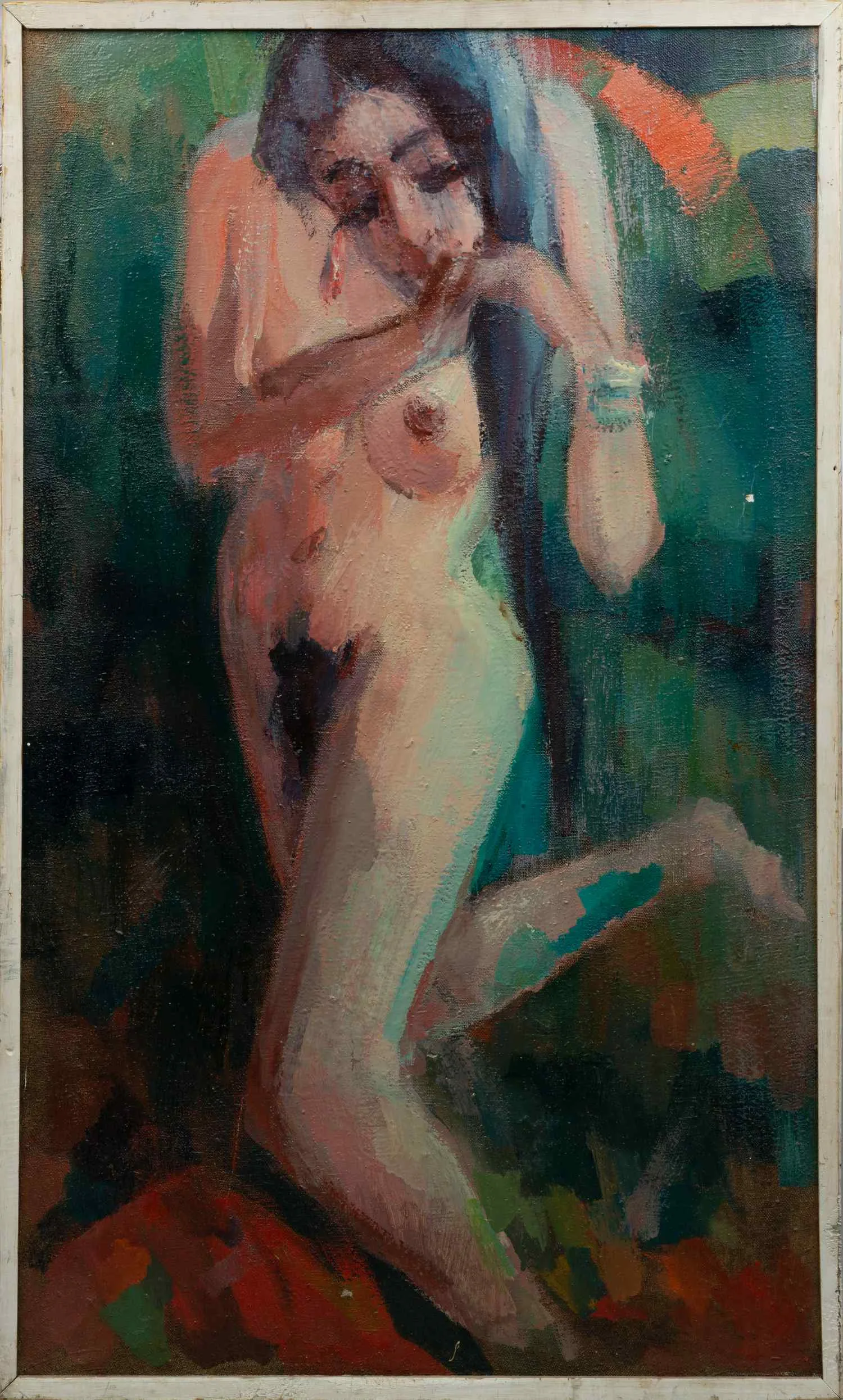 Неизвестный художник. Девушка, поправляющая волосы. Россия, 1990-е.