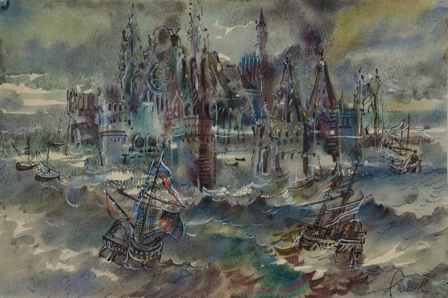 Сомов Юрий Соломонович. Архитектурная фантазия. 1989.