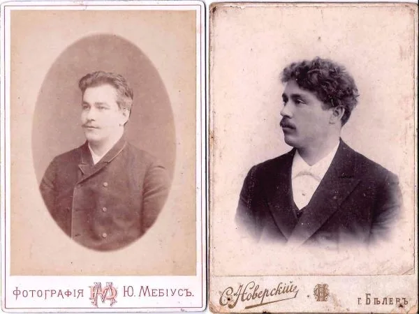 6 кабинетных фотографий ""Мужчины"". Россия, нач. XX века.
