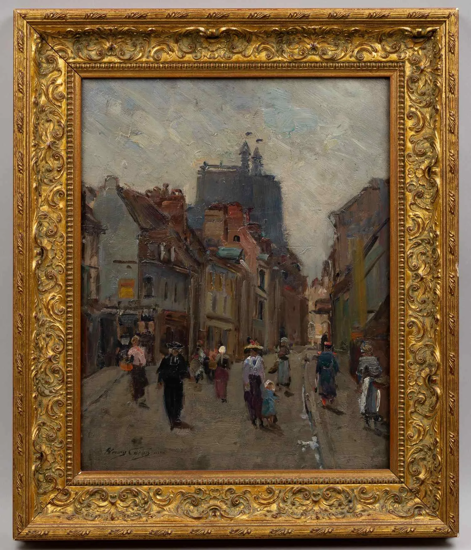 Caron Henry (Карон Анри). Парижская улочка. 1910-е годы.