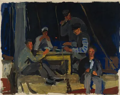 Назаров Константин. "Ужин рыбаков". Серия "Рыбаки Астрахани". 1963 г.