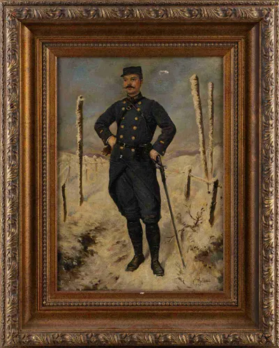 Неизвестный художник. Портрет французского офицера. 1919