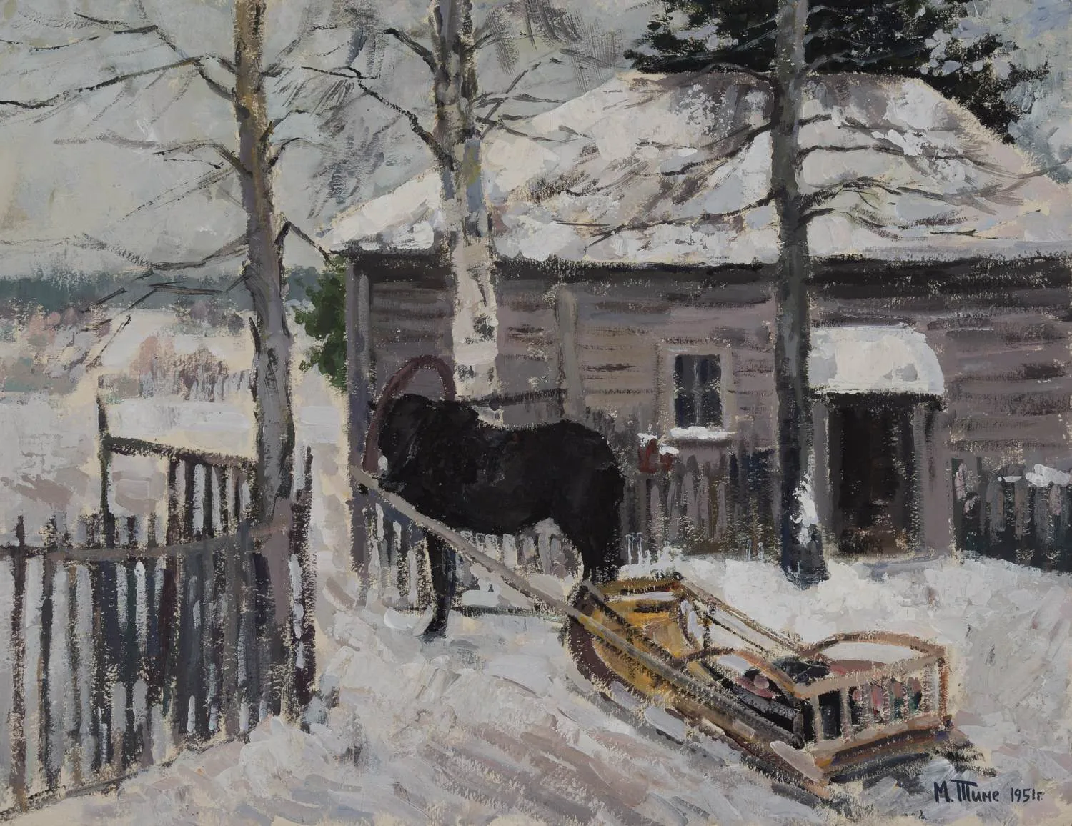 Тиме Марина Григорьевна. Зимний пейзаж. 1951.
