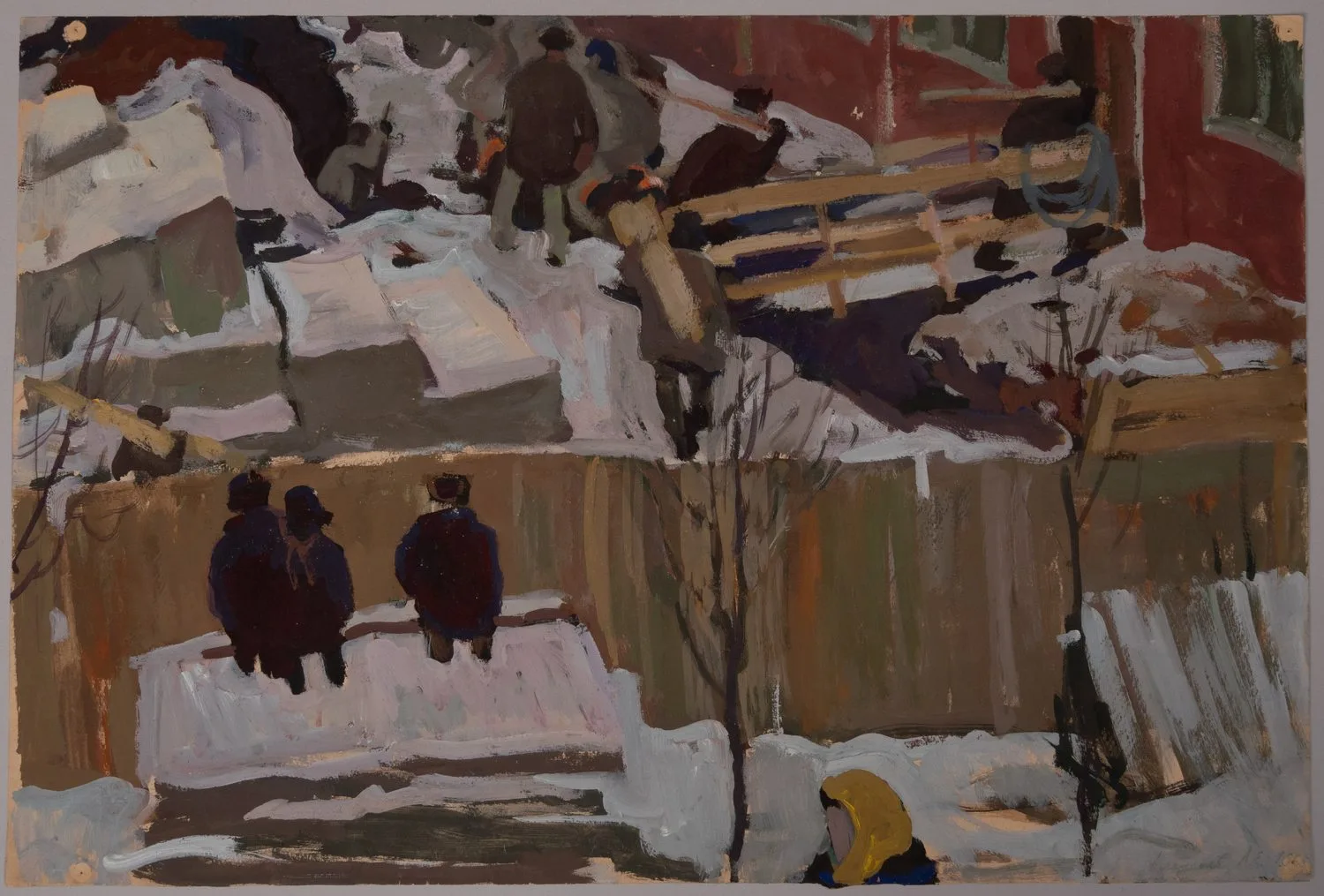 Алексеев Адольф Евгеньевич. Двор Академии Художеств (Москва строится). 1963.