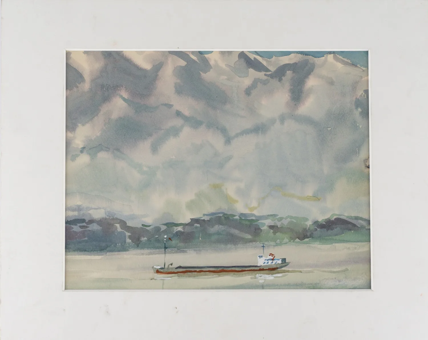 Гусев Василий Сергеевич. Баржа на реке. 1950-е.