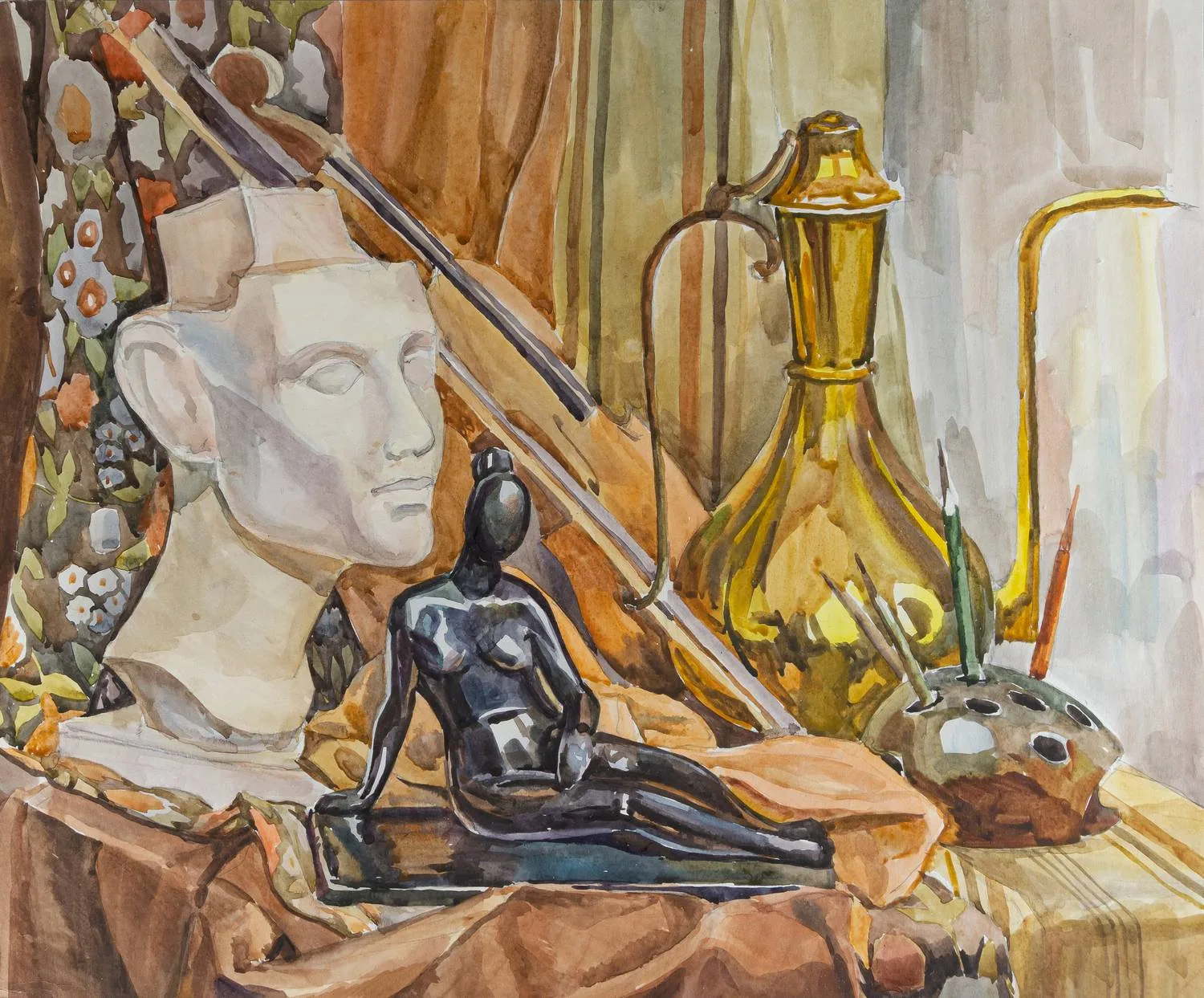 Неизвестный художник (Ефанов по подписи). Художественная мастерская. 1990-е годы.