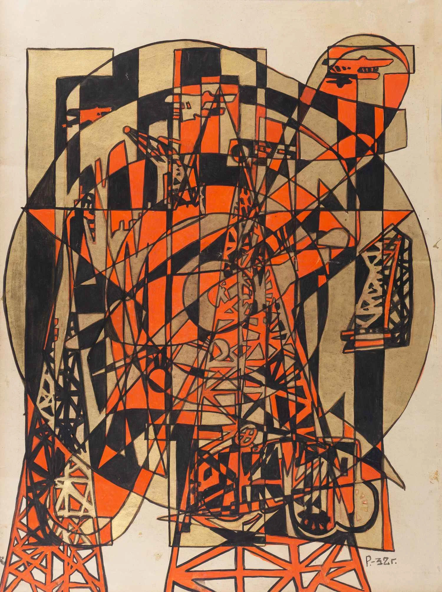 Рабинович Розалия Моисеевна (?). СССР. Композиция с вышками. 1932 (?).