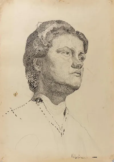 Щербинин Виктор Владимирович. 1) Портрет солдата. 2) Женский портрет. 1957.