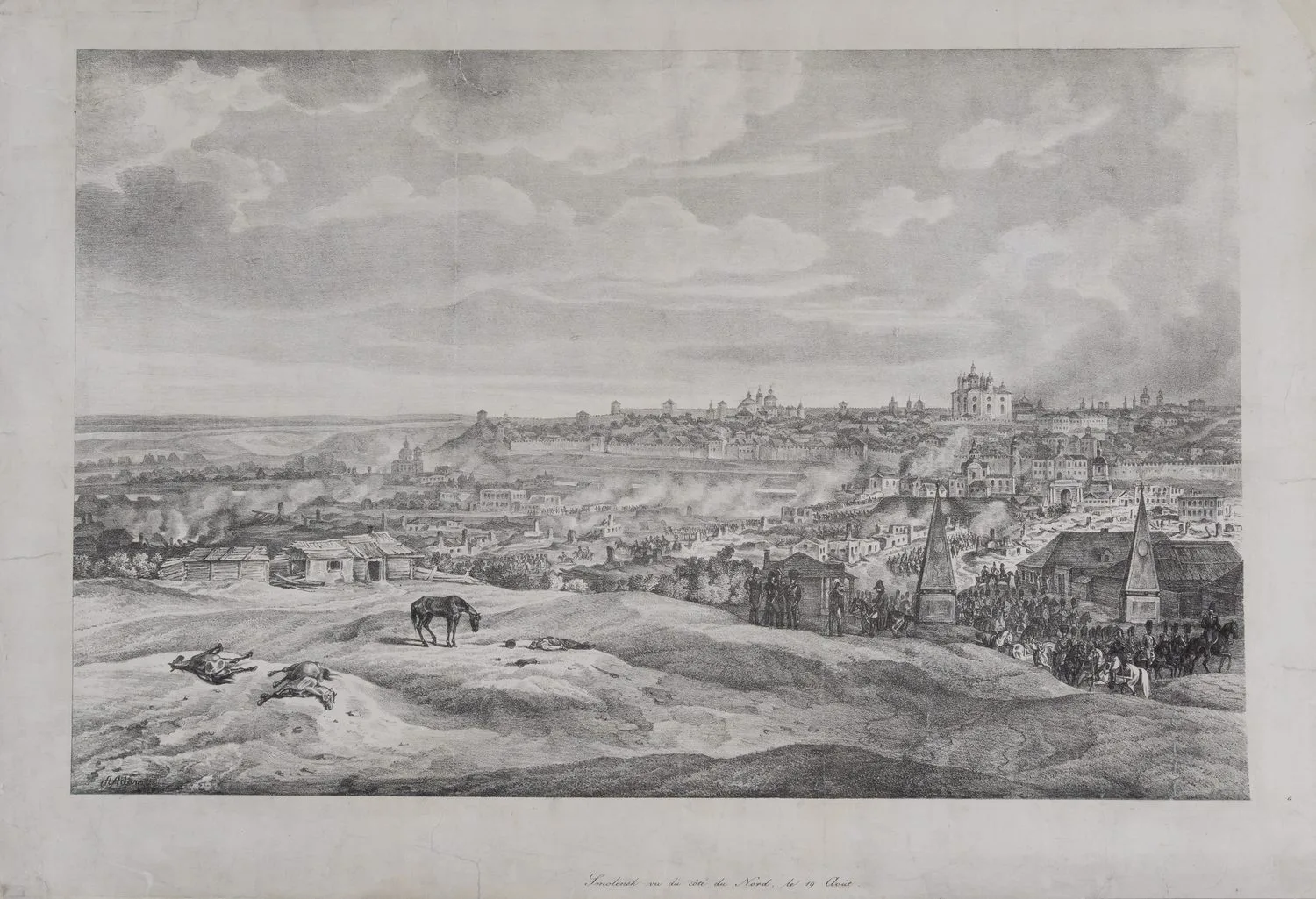 Адам Альбрехт. Смоленск c северной стороны, 19 августа.(«Smolensk vu du côté du Nord, le 19 août»). 1827-1833 годы.
