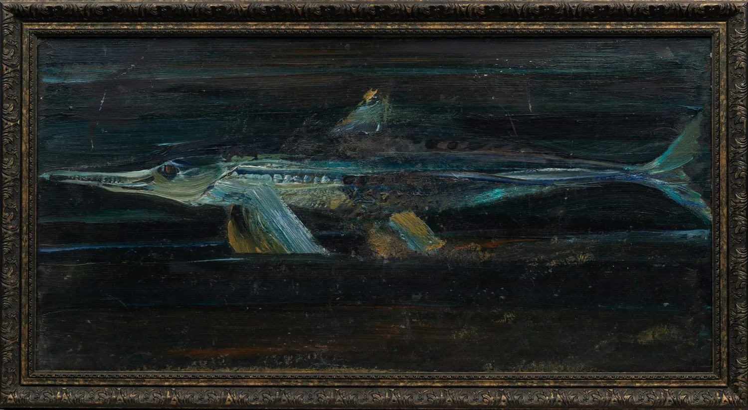 Неизвестный художник. Осетр. 1980-е годы.