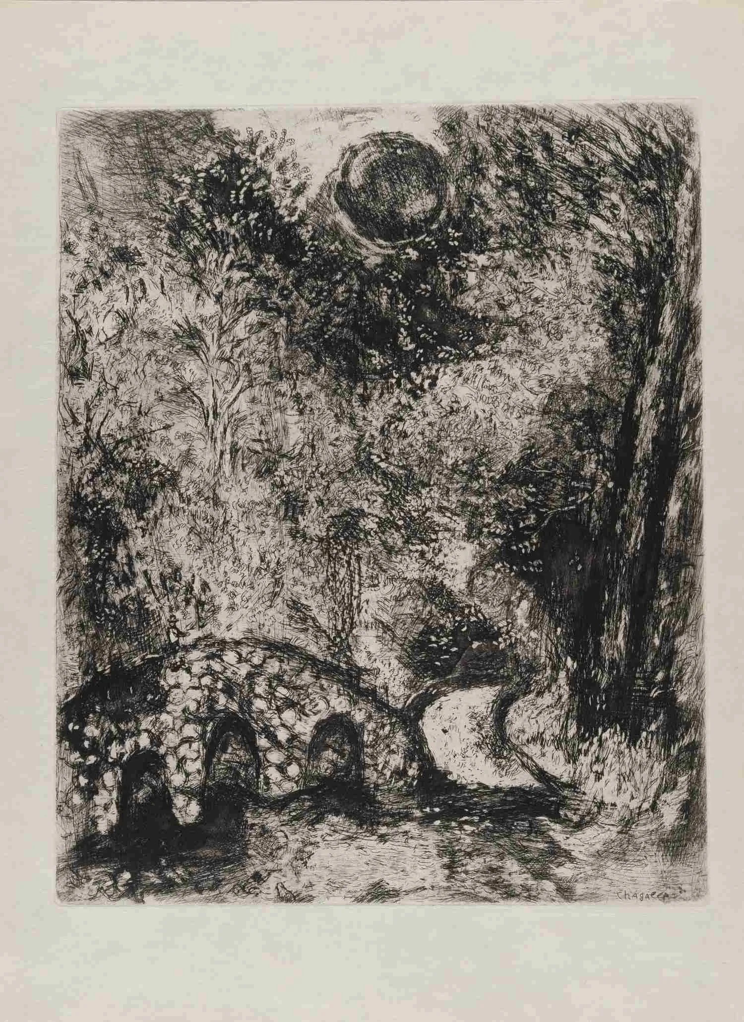 Шагал Марк Захарович. Солце и лягушки. 1927. Иллюстрация к басне Жана де Лафонтена.