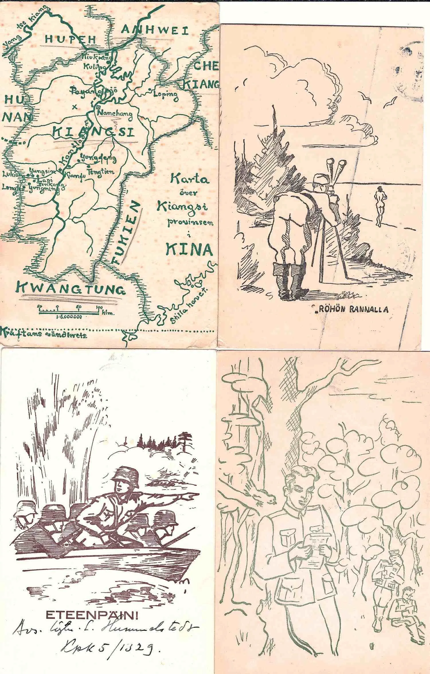Финляндия. 34 иллюстрированные почтовые карточки. 1940-е годы.