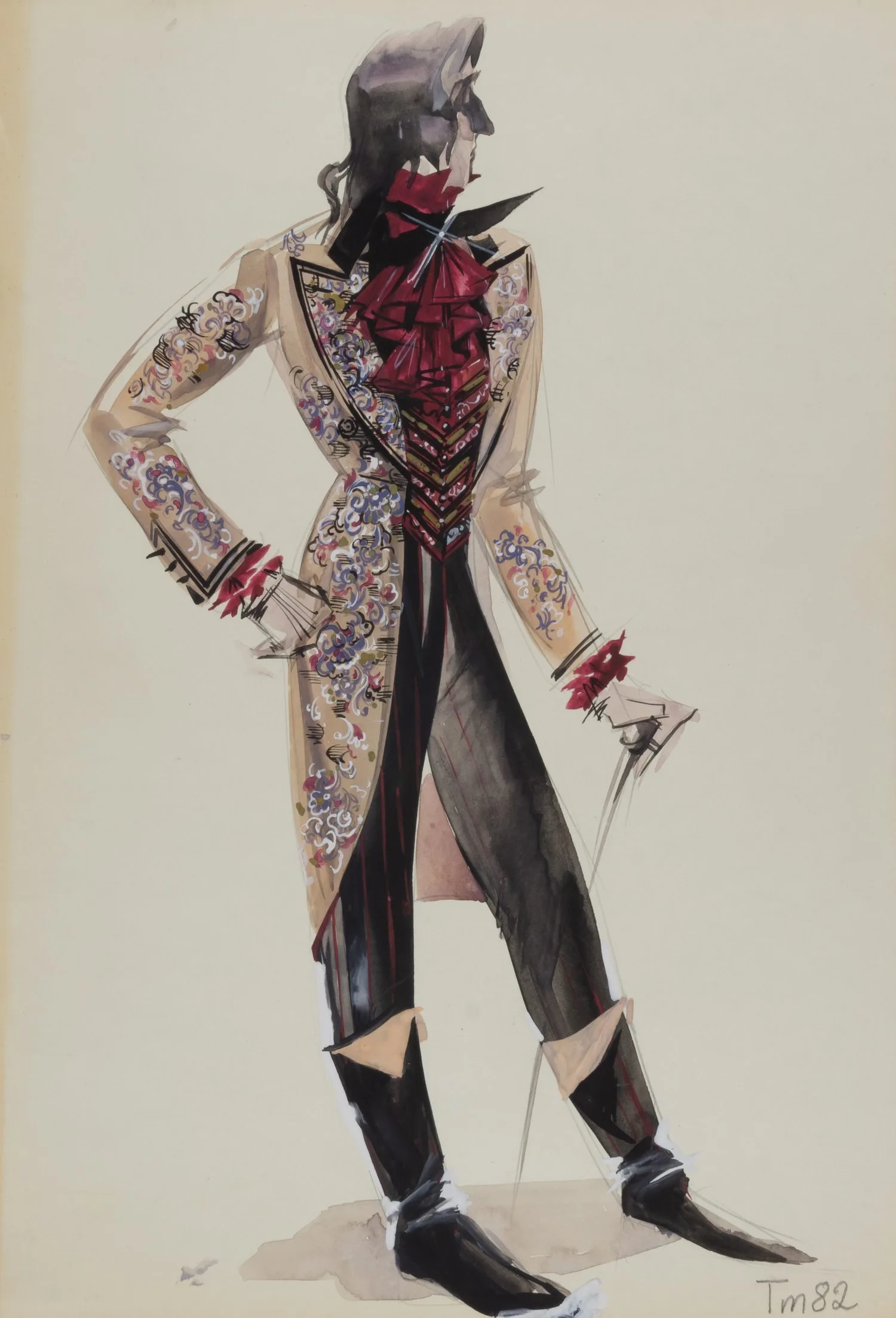 Турова Марина. Эскиз костюма графа. 1982.