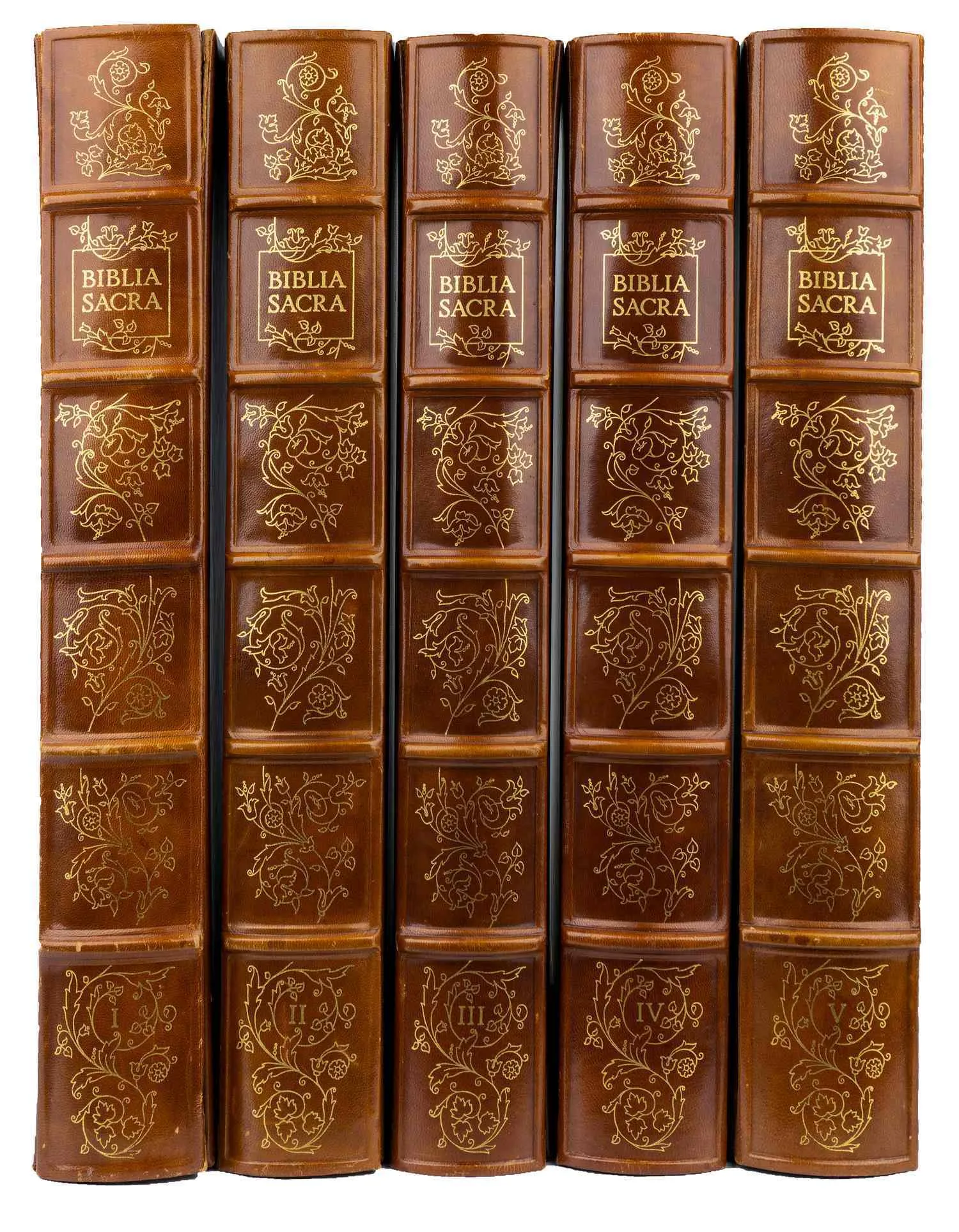 Biblia Sacra. Т. I - V (Милан, 1967). Текст латинского перевода Библии (Вульгаты) иллюстрированный 105 литографиями Сальвадора Дали. Экземпляр №778.