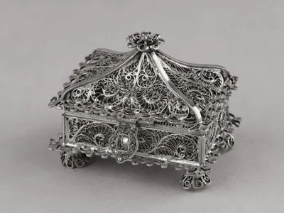 (91 проба) Ларец филигранный. Россия, Москва, мастер – Пичугин Ф.М., 1851.