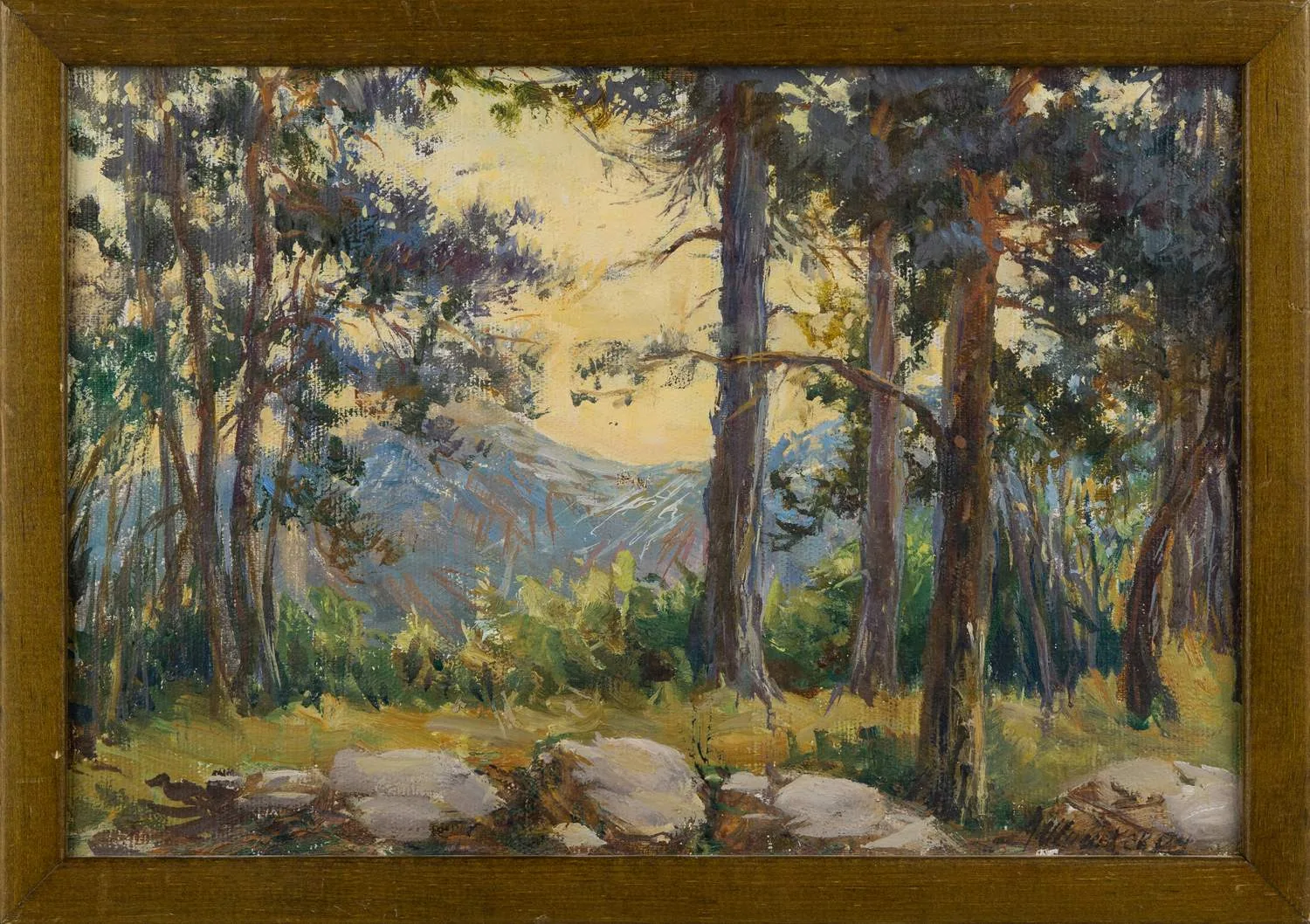 Круглова - Шишкевич Александра Михайловна. Пейзаж с соснами. 1940-е.