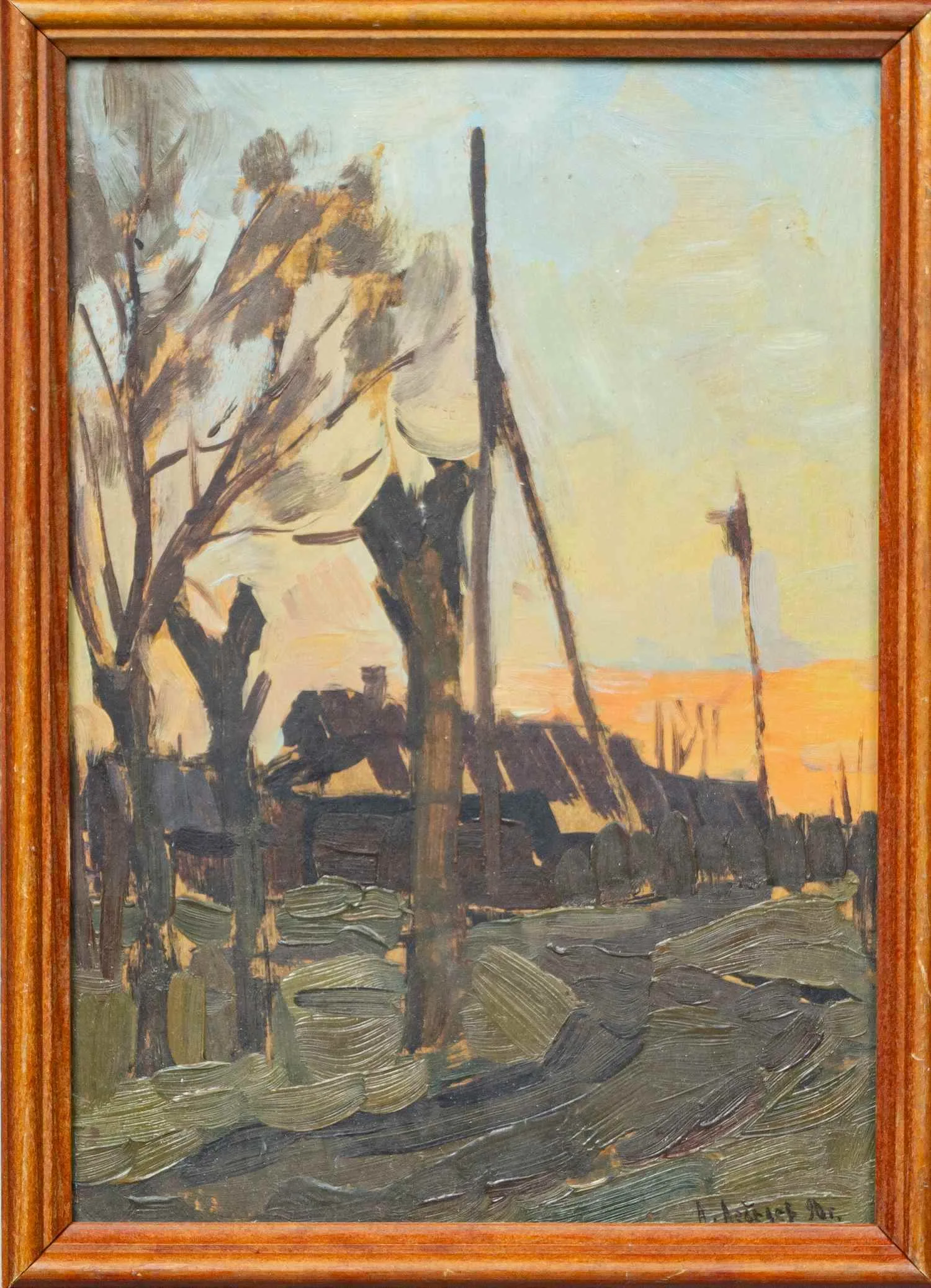 Лебедев Александр Владимирович. Тополя в Горино. 1990.