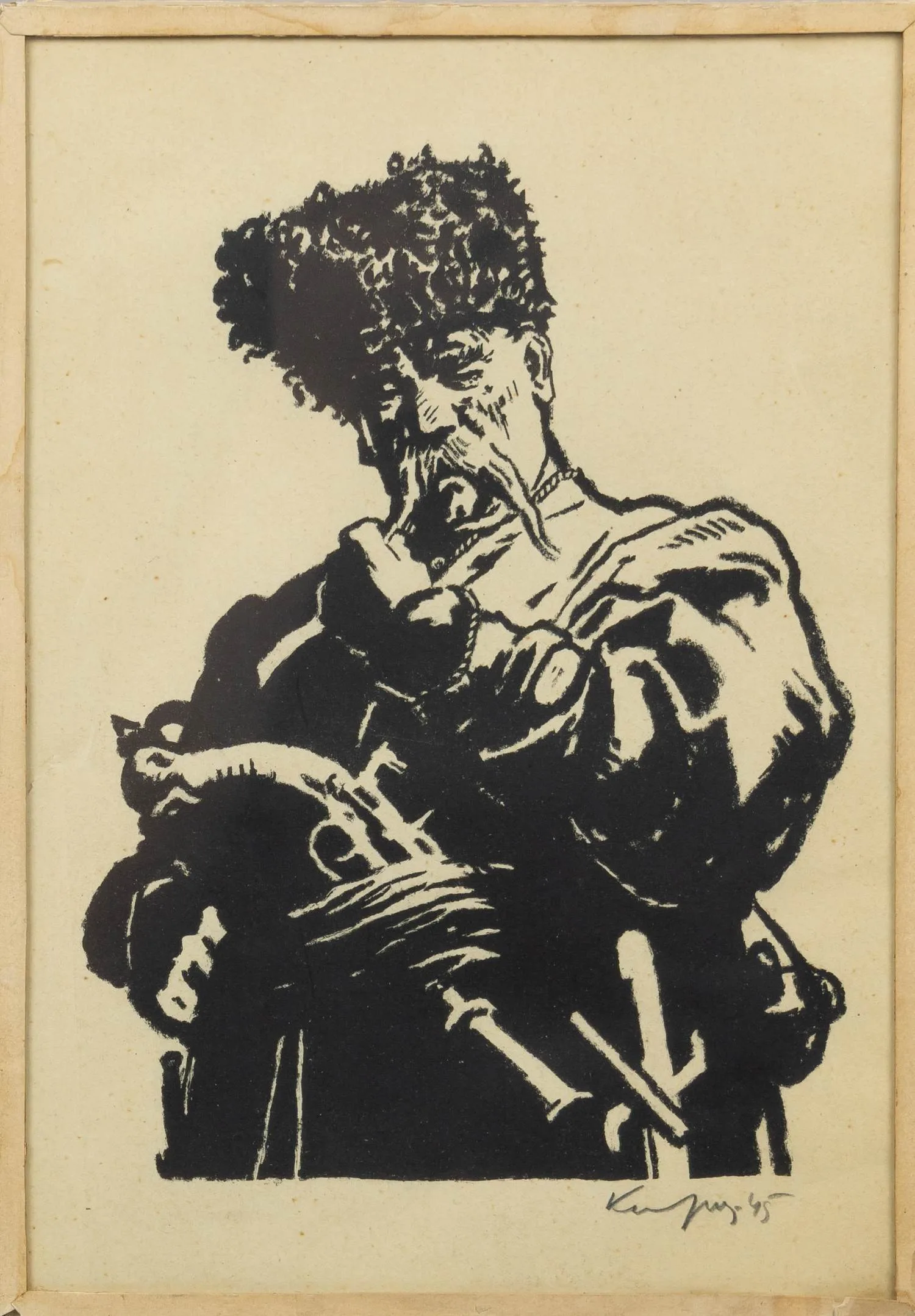 Кибрик Евгений Адольфович. Тарас Бульба. С автографом. 1945.
