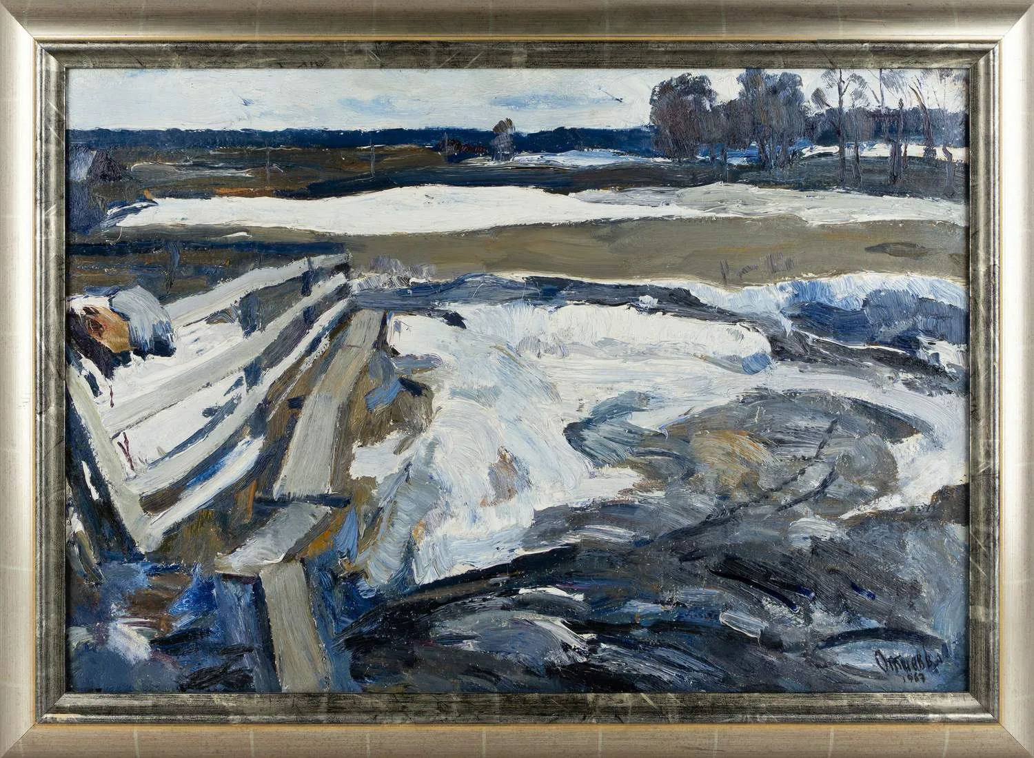 Отиев Виктор Александрович. Весна, Старая Ладога. 1967.