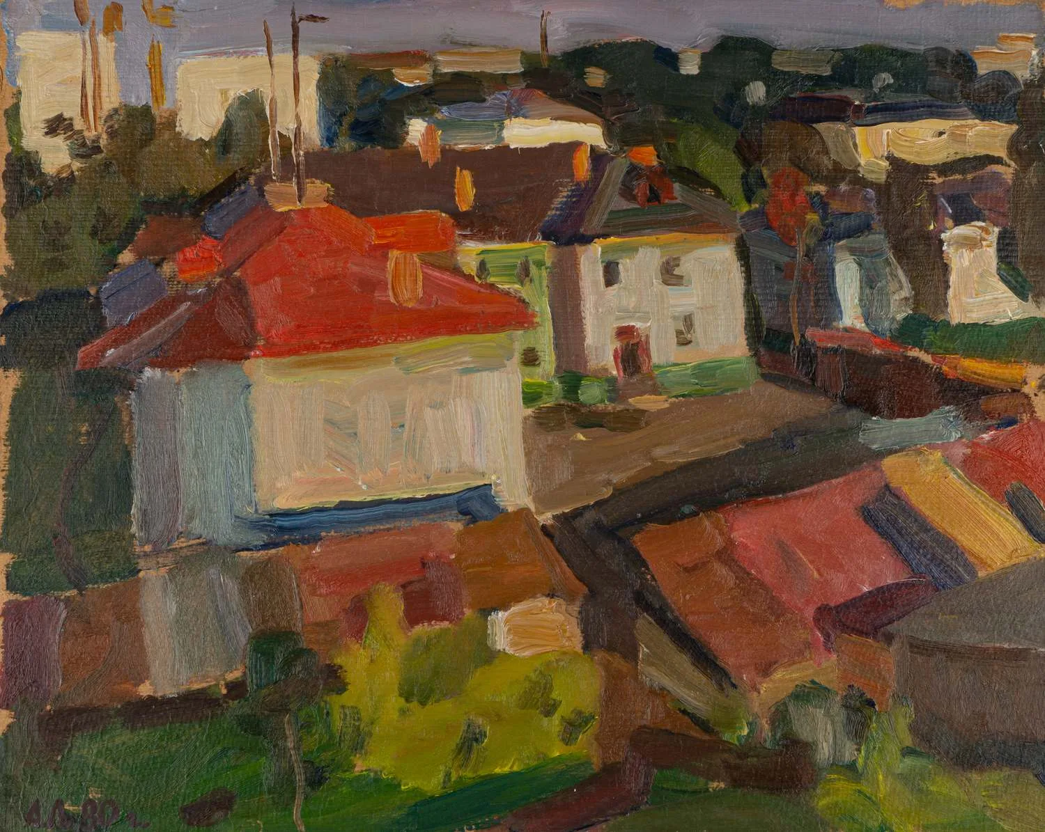 Лобковский Александр Александрович. Утро в Павлове (двор Хламовых). 1980.