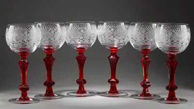 Шесть хрустальных фужеров. СССР, 1950-е-1970-е годы.