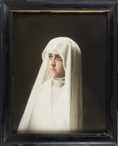 Миронов Ф.Н. Сестра Беатриса. Картина по спектаклю «Сестра Беатриса», которая была поставлена Всеволодом Мейерхольдом. Начало XX века, до 1917 года.