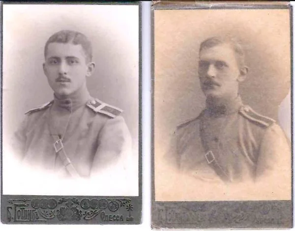 Фотографии (формата ""визитка"") рядового и унтер-офицера Российской императорской армии. 1910-е годы.