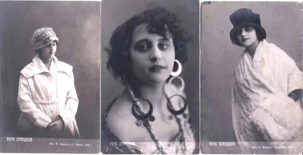 3 фотооткрытки ""Вера Холодная"". 1910-е годы.