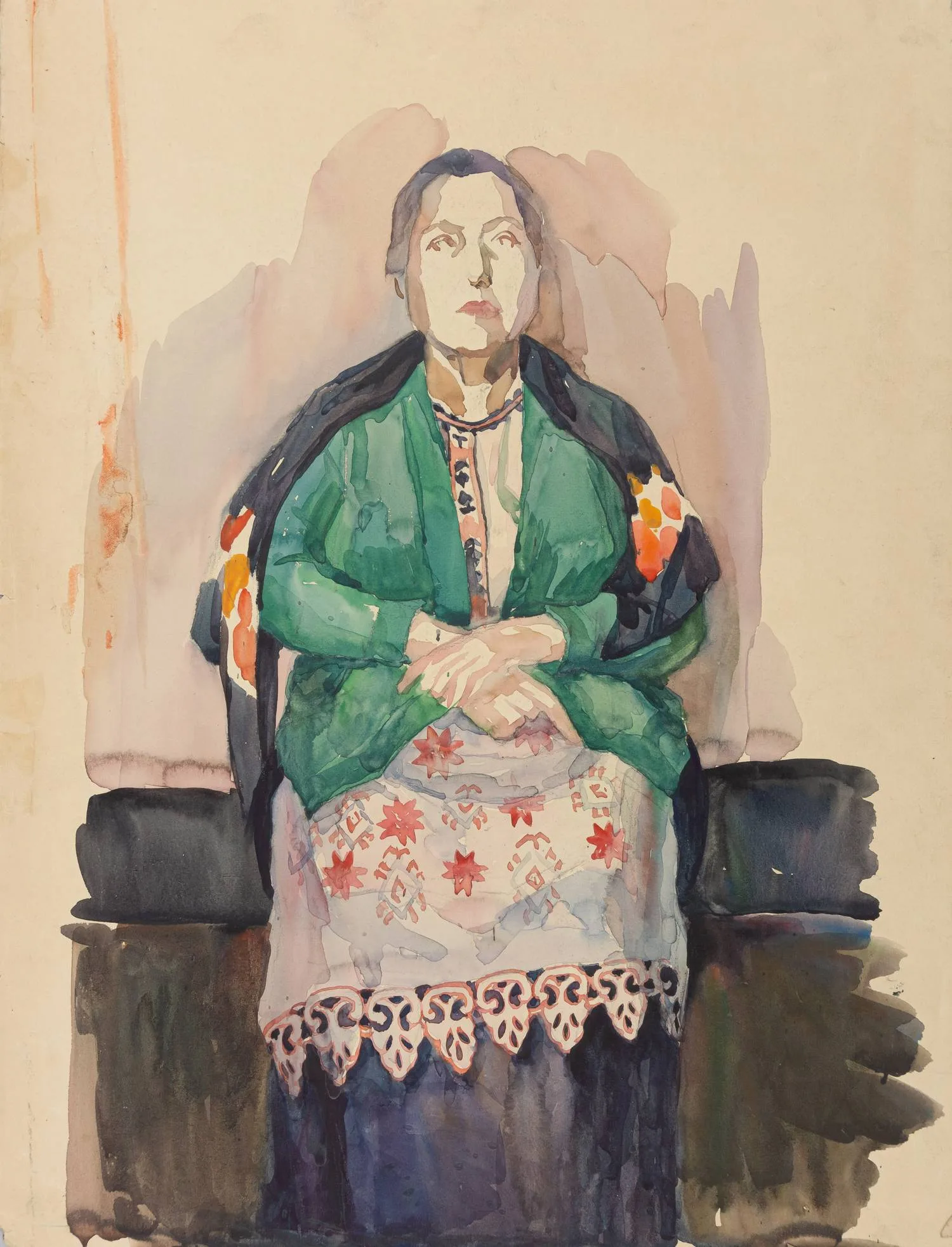 Попов Борис Никанорович (?). Сидящая женщина. 1960-е годы.