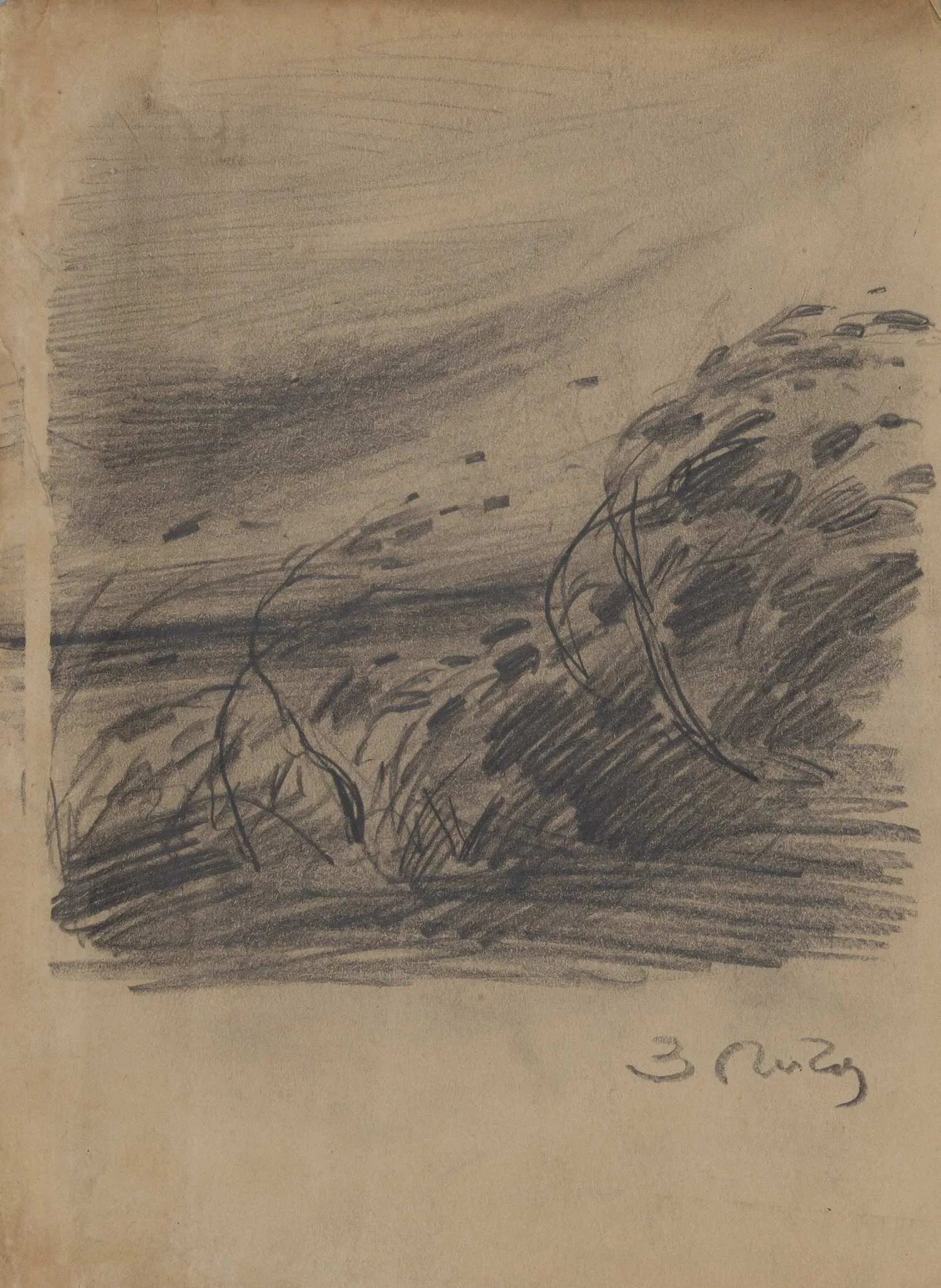 Пичугин Захар Ефимович. Эскиз с колосьями. 1940-е - 1950 -е года.