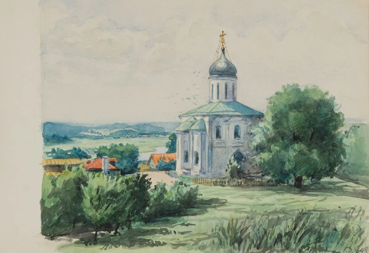 Загрядский Геннадий Тимофеевич. Церковь. 1964.