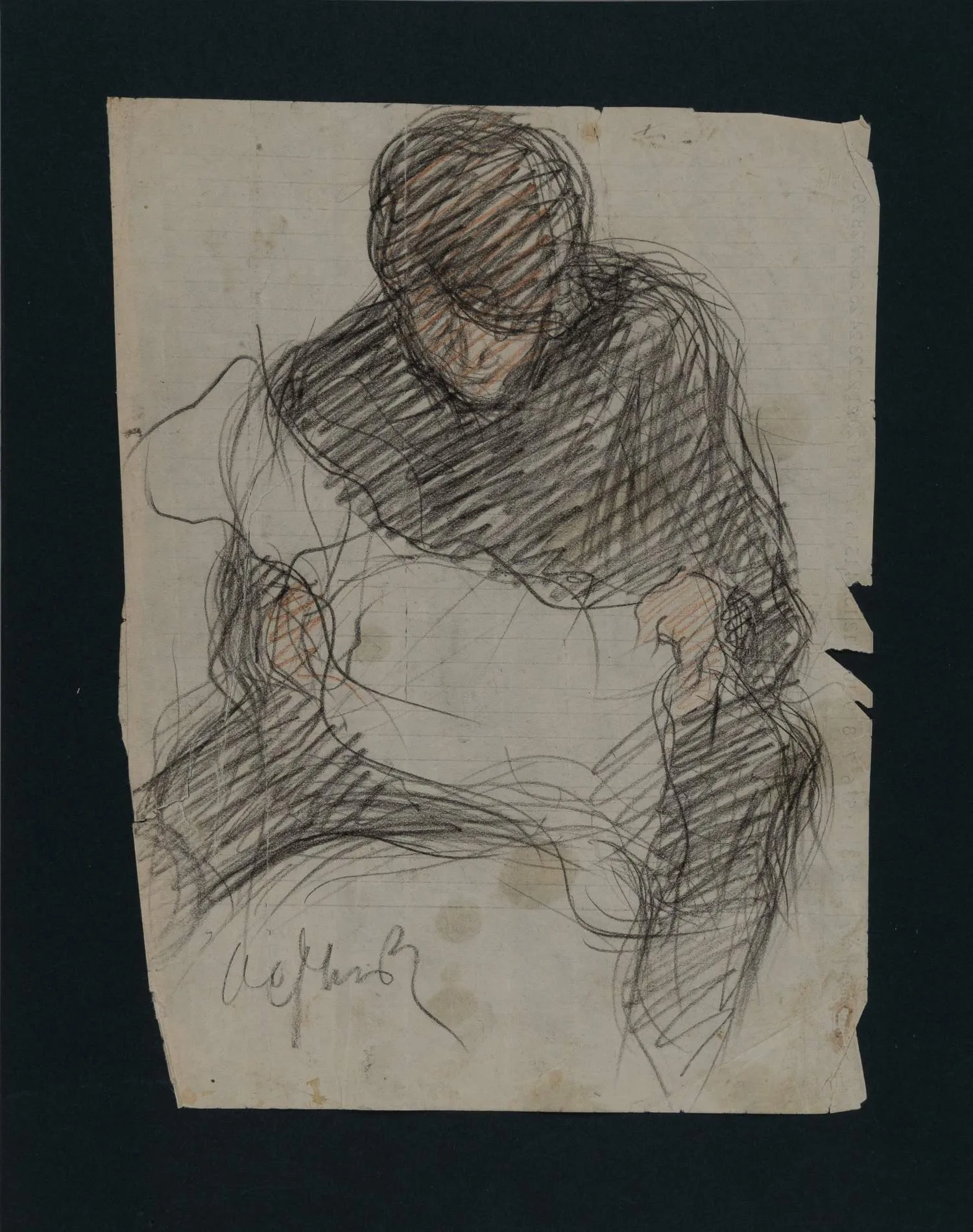 Астахов Владимир Васильевич (?). Портрет мужчины. Эскиз. 1960-е годы.