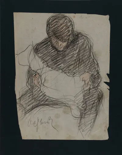 Астахов Владимир Васильевич (?). Портрет мужчины. Эскиз. 1960-е годы.