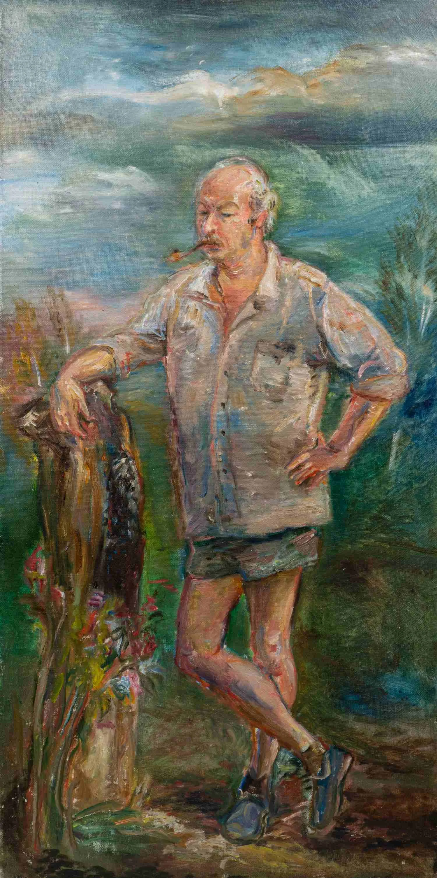 Попенко Людмила Борисовна. Портрет Шлейфера Б.Б. на отдыхе. 1980.