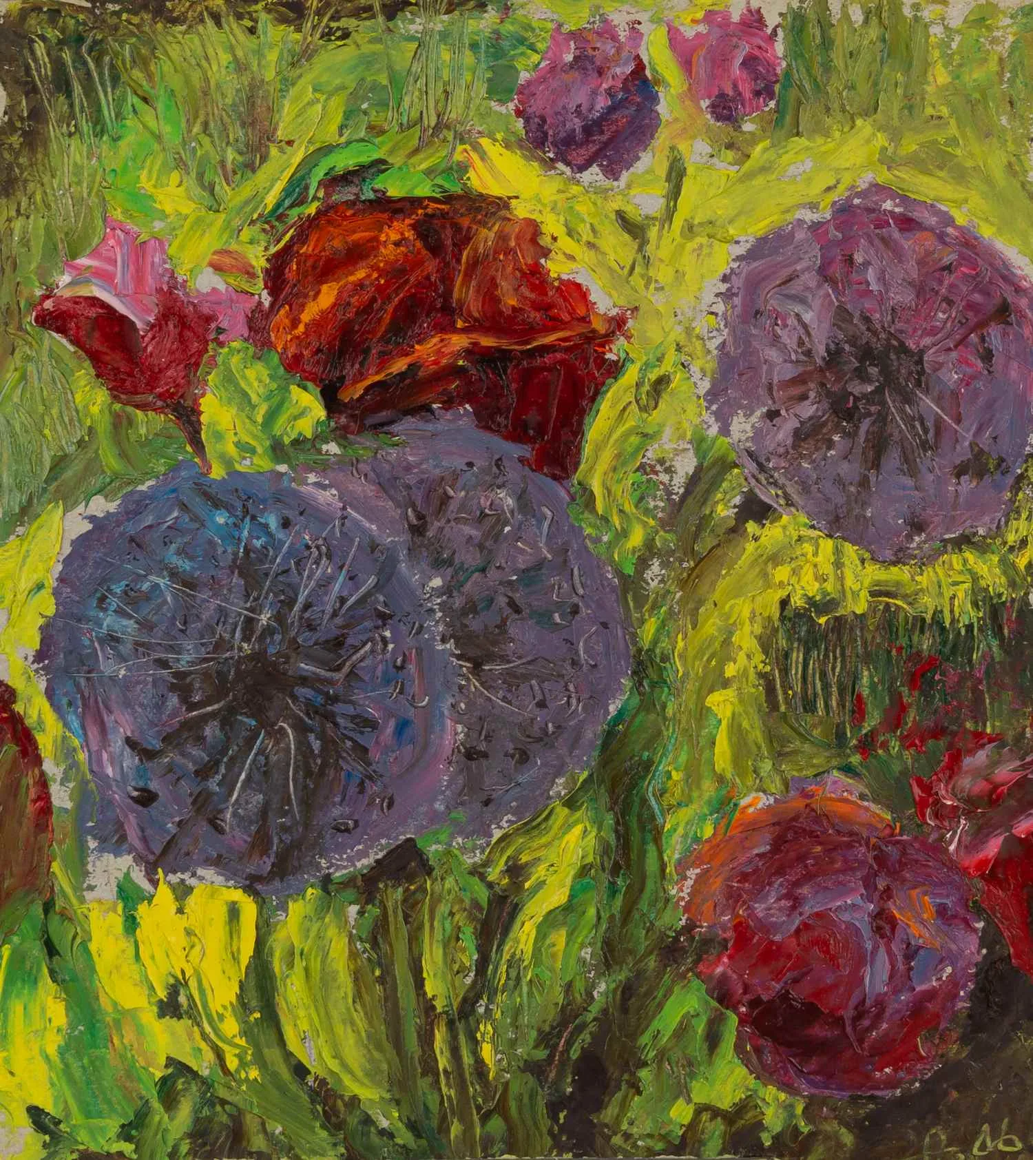 Неизвестный художник (Инициалы АД). Цветы. 2006.