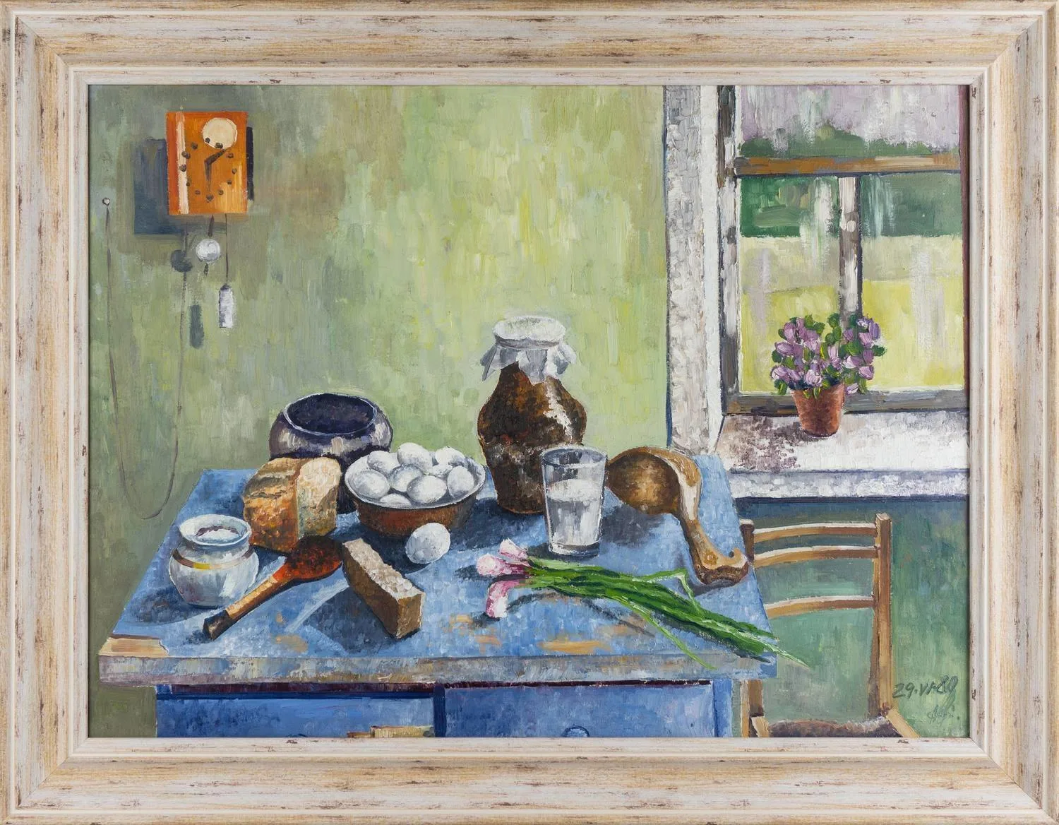 Коваленко Анатолий Иванович. Натюрморт на синем столе. 1980.