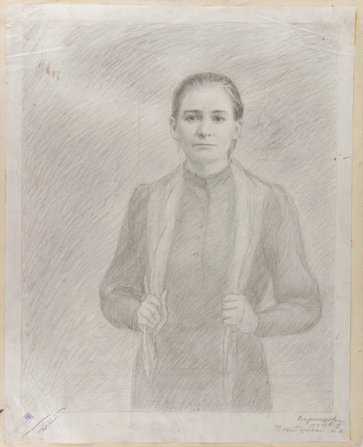 Дехтерева Татьяна Александровна. О.А. Варенцова. Эскиз литографии. 1970-е.