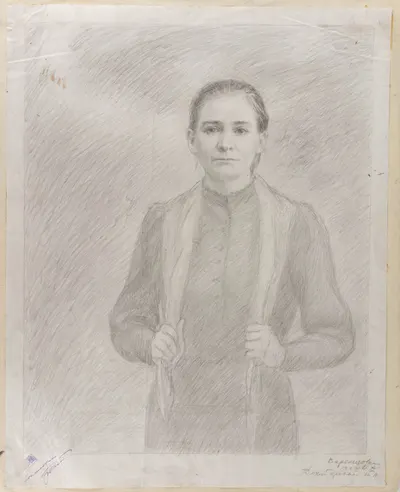 Дехтерева Татьяна Александровна. О.А. Варенцова. Эскиз литографии. 1970-е.