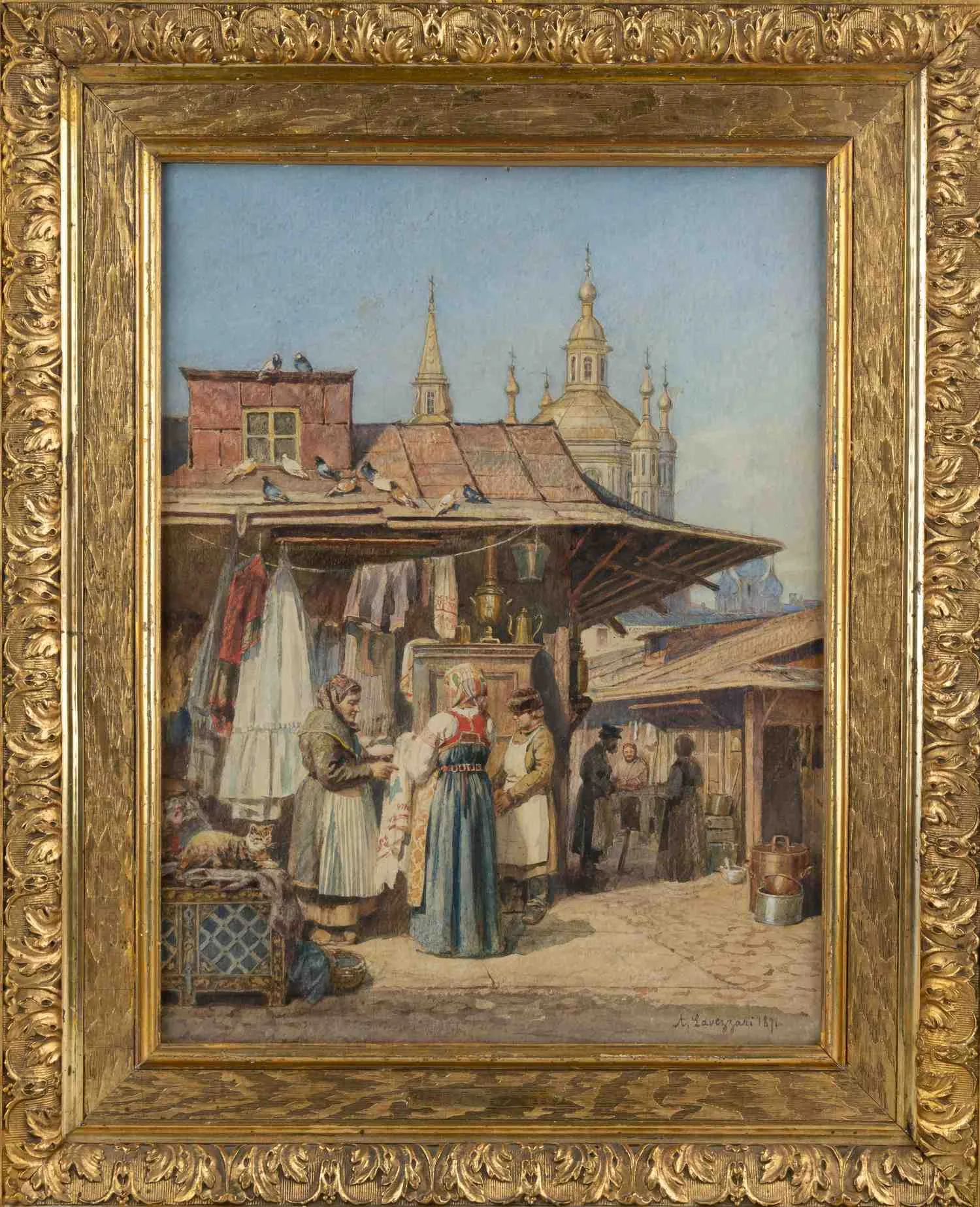 Лавеццари Андрей Карлович. На базаре. 1871.