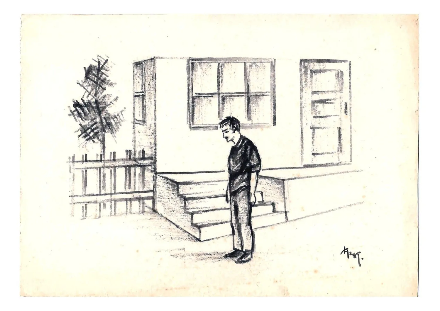 (Ученик А.В. Лентулова, соавтор С.М. Эйзенштейна). Никитин Леонид Александрович. 5 эскизов (костюмы и мизансцены) к спектаклю «Жизнь приказывает». 1928.